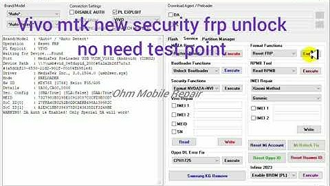 vivo new security phone mtk cpu frp unlock solution in one click no need test point Y16 FRP Unlock