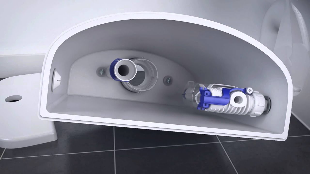 Монтаж арматуры Geberit Typ 290 в керамический бачок - YouTube