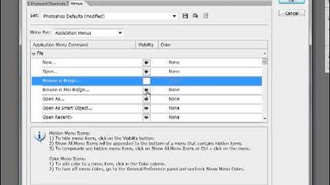 Customizing Menus in Photoshop