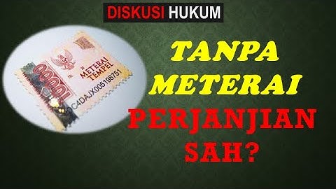 TANPA METERAI PERJANJIAN SAH