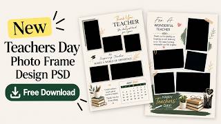 Teachers Day Photo Frame Design Template | Free PSD Download screenshot 1
