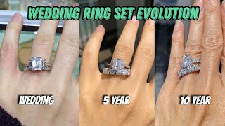 My wedding ring set evolution | Designing anniversary ring upgrades | Wedding Band Sets & Pairings