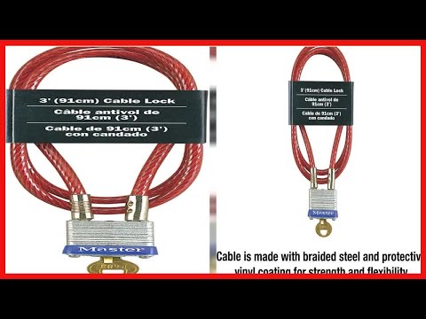 Master Lock 719D Steel Cable with Integrated Outdoor Padlock with Key, 1 Pack