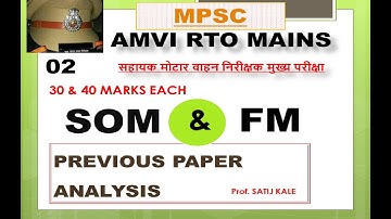 AMVI RTO Mains Paper Analysis Of SOM & FM-30 & 40 Marks/strength of material-fluid mechanics