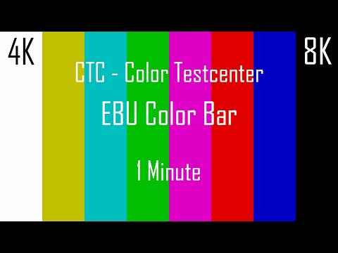 CTC - 1 Minute - EBU Color Bar Screen - Background/contrast test/Pixeltest (Up to 8K)