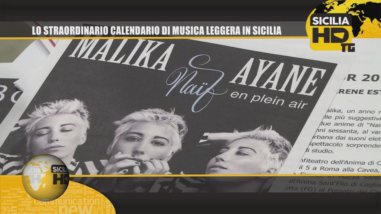 091TG LO STRAORDINARIO CALENDARIO DI MUSICA LEGGERA IN SICILIA sicilian mafia