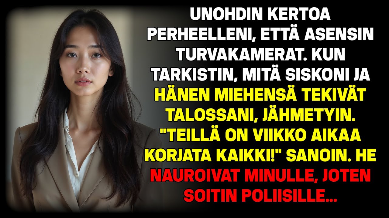 Asensin valvontakamerat. Kun tarkistin, mitä siskoni ja hänen miehensä tekivät kotonani...