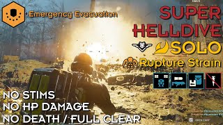 Helldivers 2 - Emergency Evacuation (Super Helldive Solo / No Stims, No HP Damage, Full Clear)