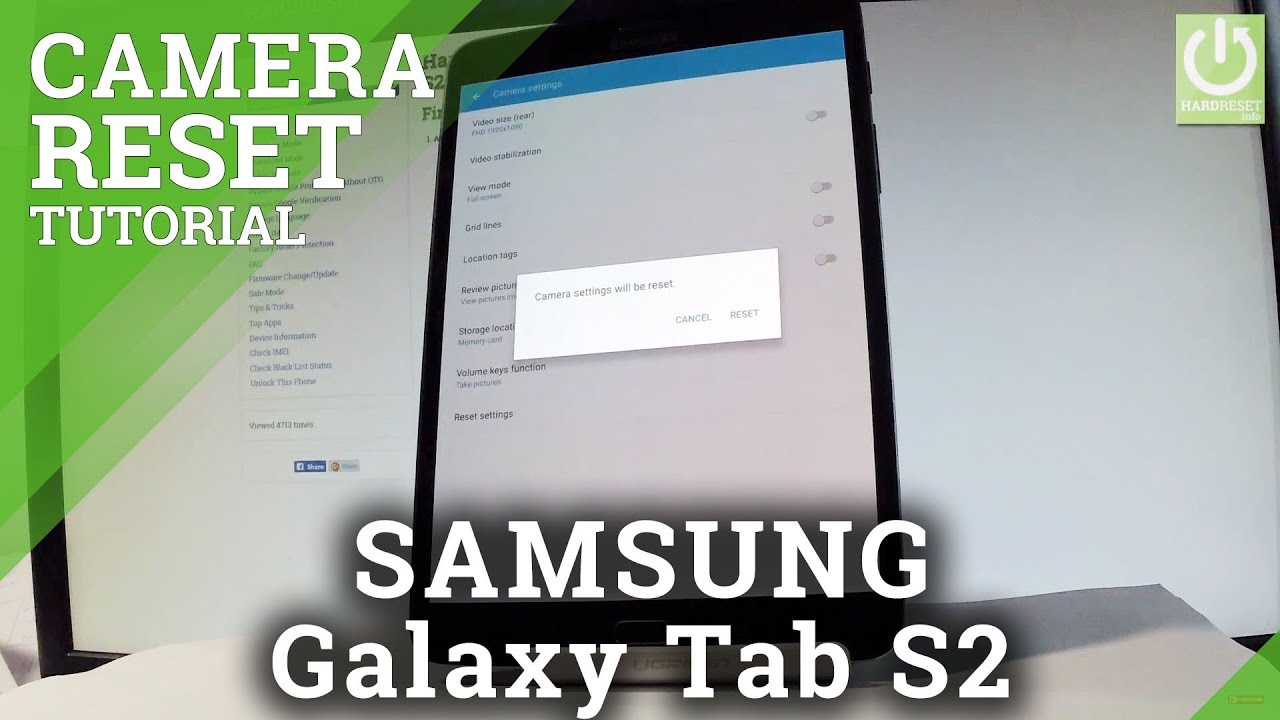 How To Reset Camera On Samsung Galaxy Tab S2 Restore Camera