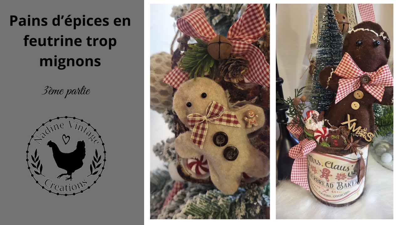 DIY : Petits Gingerbread, Pains d'épices  en feutrines. Facile et trop mignon!