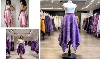 How to make handkerchief skirt in less than 2 minutes #sewing