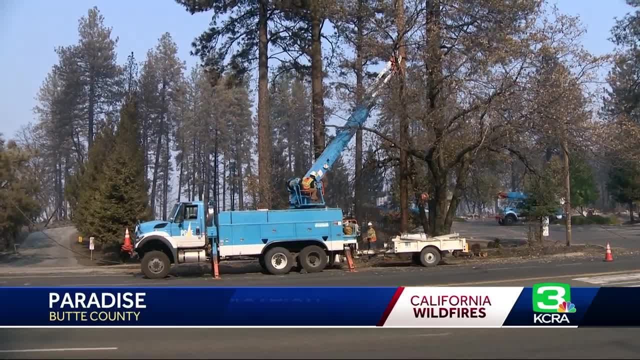 PG&E Working To Restore Power In Camp Fire Burn Zone - YouTube
