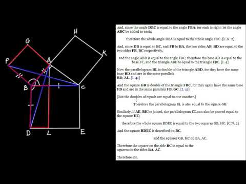 Pythagorean Theorem: Euclid's "Elements" - Book 1, Proposition 47