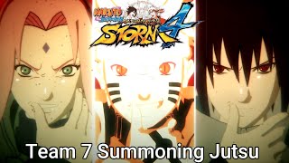 Naruto Shippuden Ultimate Ninja Storm 4 Team 7 United Summoning Jutsu vs Ten Tails
