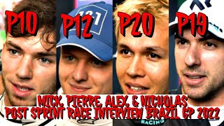 MICK, PIERRE, ALEX & NICHOLAS POST SPRINT RACE INTERVIEW BRAZIL GP 2022