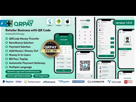 QRPay Agent   Retailer Business with QR Code Android and iOS App
