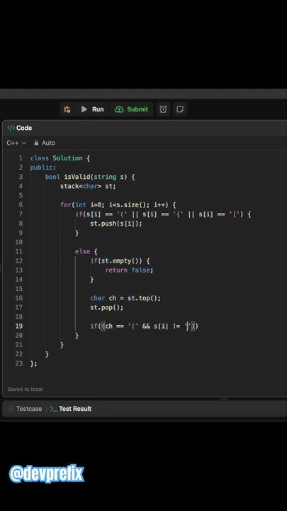 Valid Parentheses | LeetCode 20 #shorts #leetcode #stack - YouTube image.
