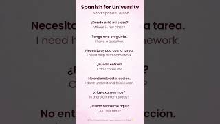 7 Spanish Phrases You Need at University 🎓  #learnspanish #spanishforbeginners #educationalshorts