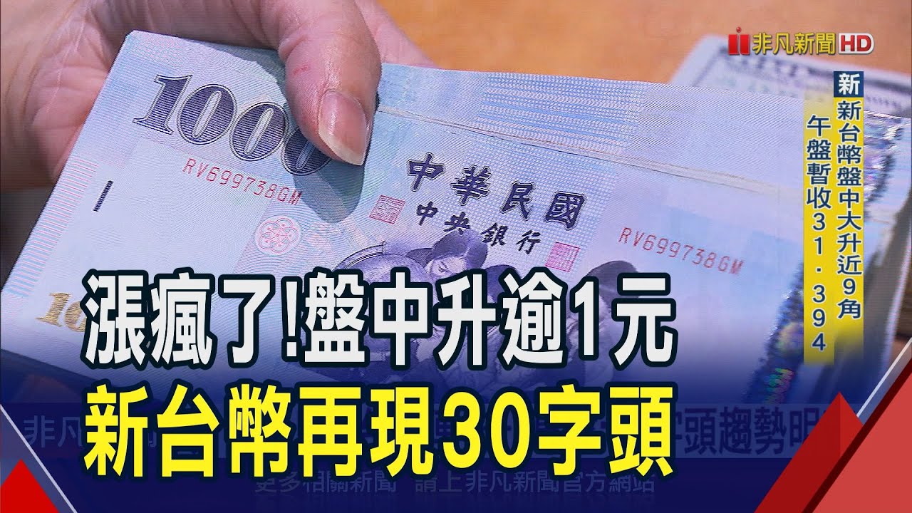 熱錢瘋狂!新台幣盤中飆升逾1元再現30字頭 央行才澄清...美方沒施壓目標價｜非凡財經新聞｜20250502