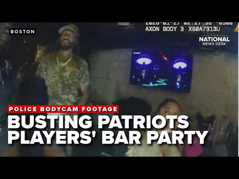 BODYCAM footage shows police busting PATRIOTS players' bar party