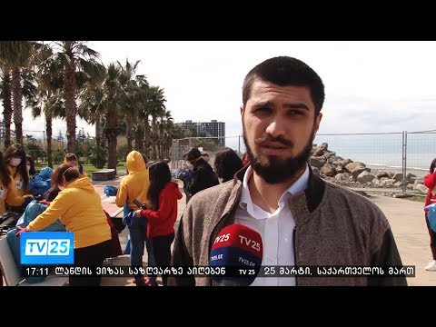 სტუდენტებმა ახალი ბულვარის სანაპირო ზოლი დაასუფთავეს