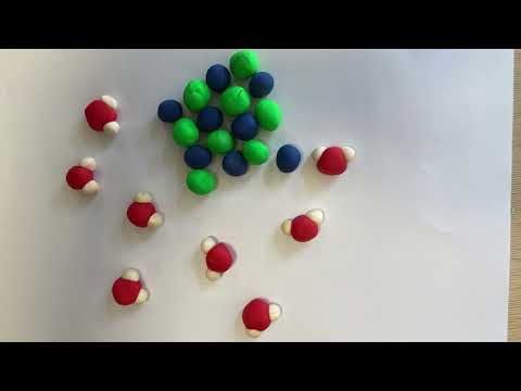 The dissolution of sodium chloride ions in water