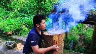 Bees Visiting our Home, Making Bee Buckets from Wood｜Couple's pastoral life in Sichuan