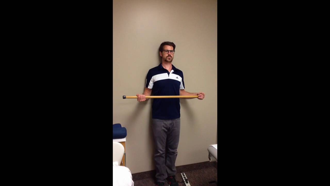 Shoulder External Rotation Wand Stretch - YouTube