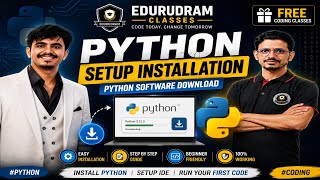 Python Setup Installation | Python Software Download #edurudram #python #coding Information