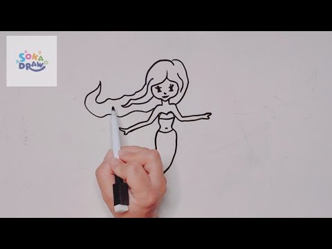 How to draw a mermaid step by step - YouTube