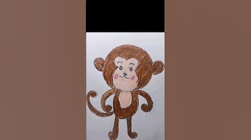 How to draw a monkey easily[step by step]#simple #drawing #shorts #video @HQarts&craft #shorts