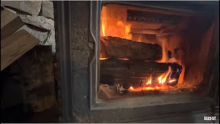 Wood stove burning tips. Log placement is important