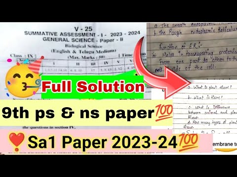 🔴100% real 9th General science sa1 Answer key 2023-24 