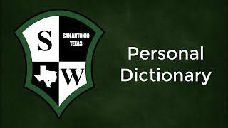 Personal Dictionary