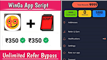 💥 WinGa App Refer Bypass Script || WinGa App Unlimited Money Adder Script || WinGa App Script ||