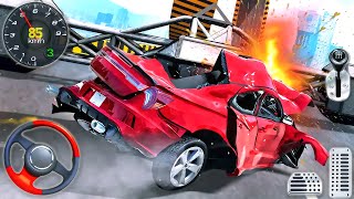 Flying Car Crash Beam Racing Simulator - Real Extreme Stunts Derby Car Driving 3D - Android GamePlay screenshot 3