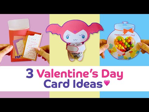 3 Valentine’s Day Card Ideas 🍭💌 DIY Paper Crafts - Free Printable