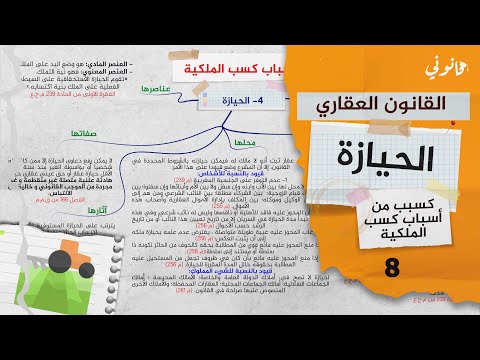 الحيازة كسبب من أسباب كسب الملكية قانون التحفيظ العقاري والحقوق العينية 5 شرح مبسط بالداريجة