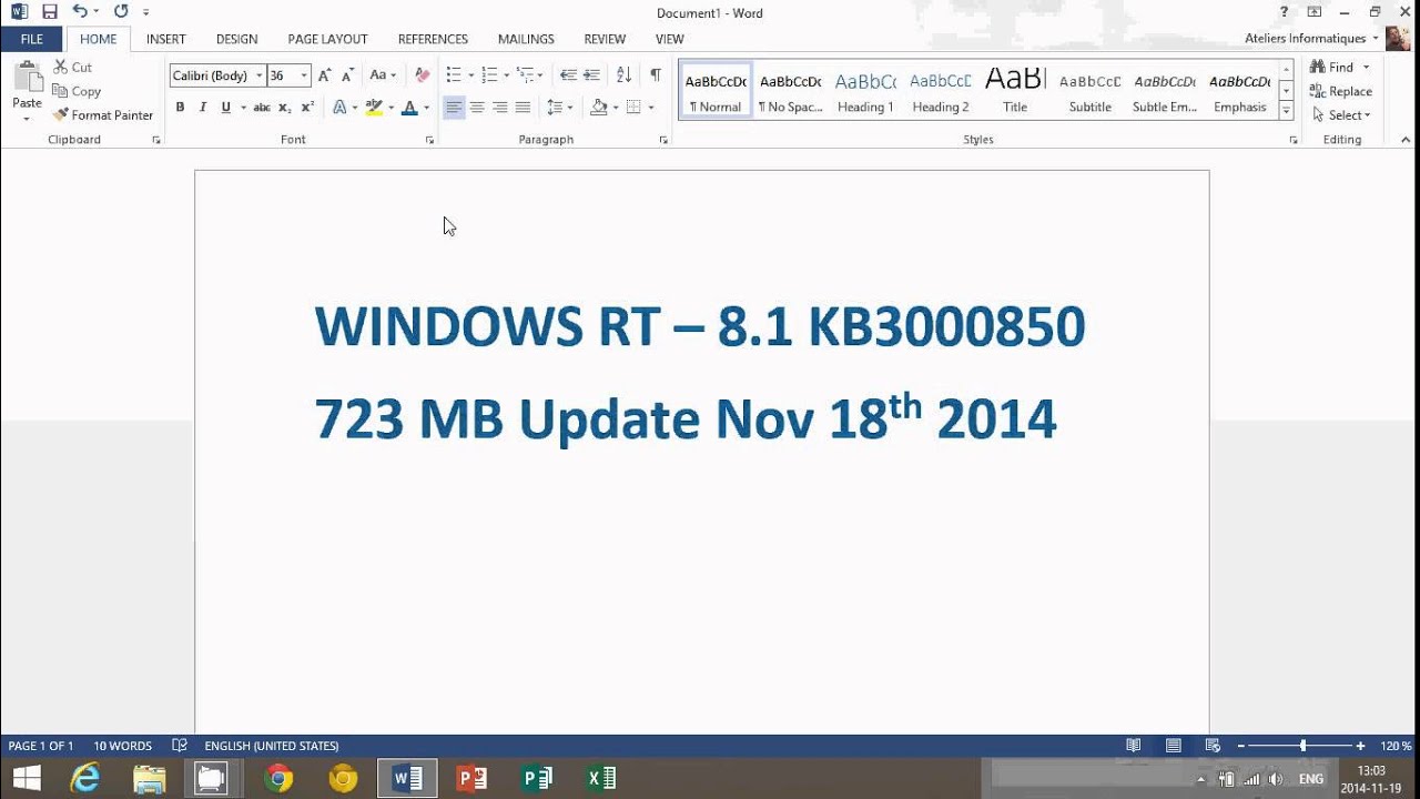 Windows 8.1 Update KB3000850 Look and review Nov 18th 2014 YouTube