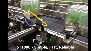 Label Applicator Applies Labels to the Side of Shrink Wrapped Bottles