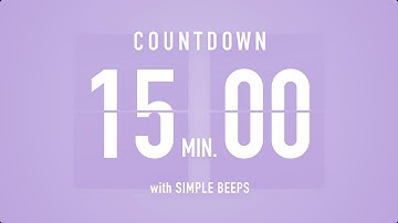 15 Minute Countdown Timer ⏳ Flip Clock with Bell Alerts 💜🔔