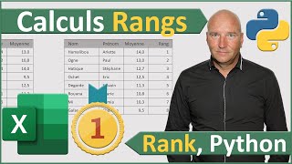 Calculs de rangs par formule Python dans Excel