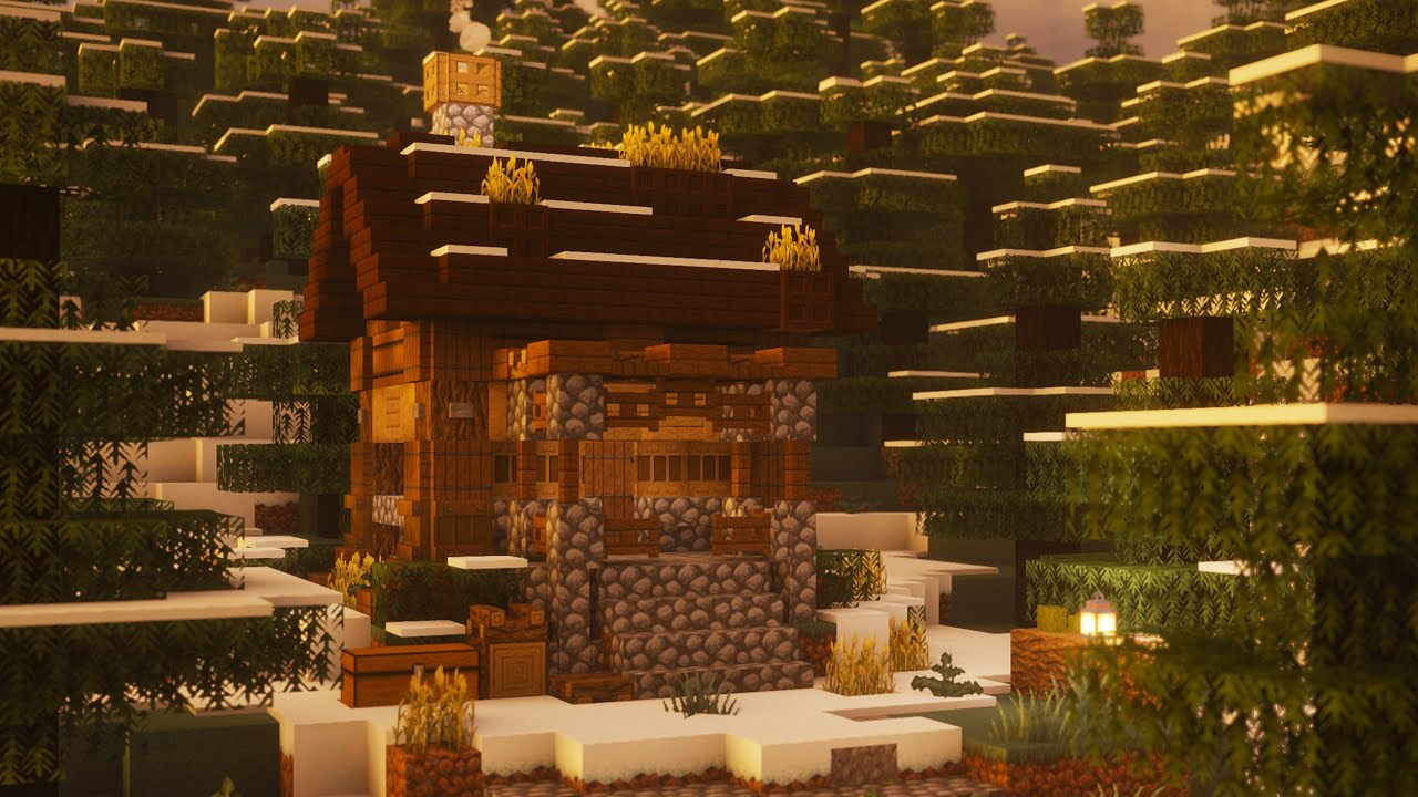 Minecraft | How to Build a Cozy Winter Cabin
