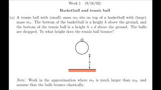 Basket ball and tennis problem of Harvard University question of week on collision