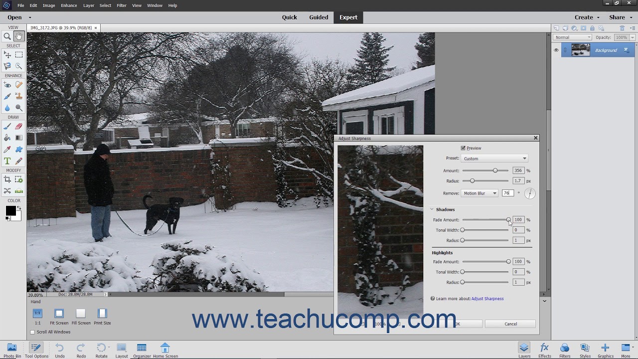 Photoshop Elements 2021 Tutorial Adjust Sharpness Adobe Training - YouTube