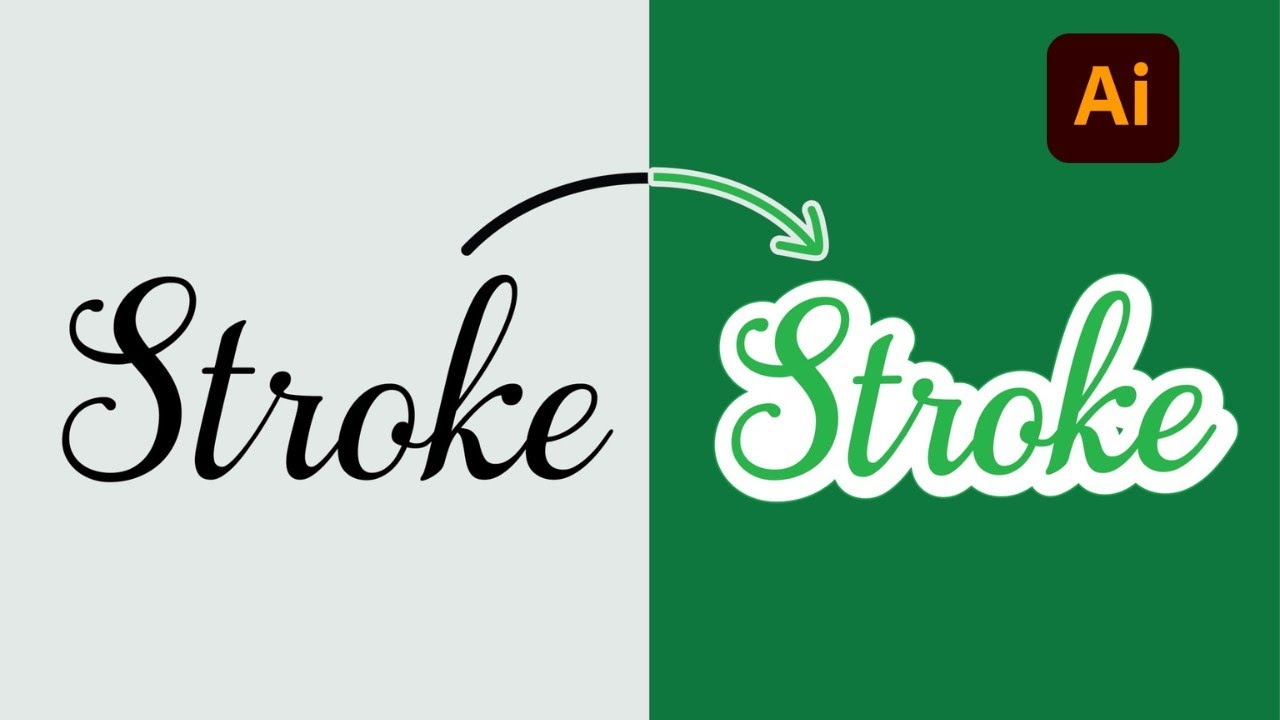 How to create a stroke to a text using Offset Path | Illustrator - YouTube