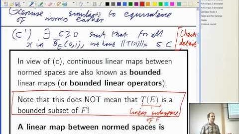 Lecture 15b: Functional Analysis - Linear Maps