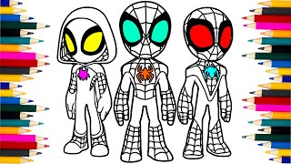 3 Versions of Spiderman - The Spider-Verse - Spider-man Coloring Pages by Pencils - How to Draw