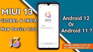 Official MIUI 13 With Android 12 Update Device List | Miui 13 Supported Indian Devices List