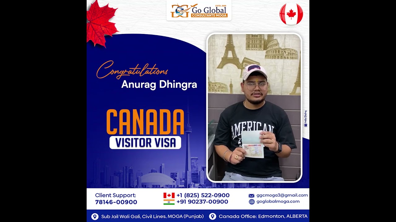 Congratulations to Anurag Dhingra Got Canada Visitor Visa Approved.